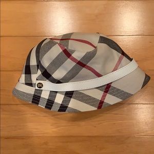 Burberry Rain Hat with Leather Detail